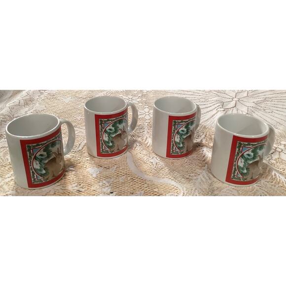 Lot of 4 Vintage National Wildlife Federation Rabbits Coffee Mug Cups - Picture 4 of 10